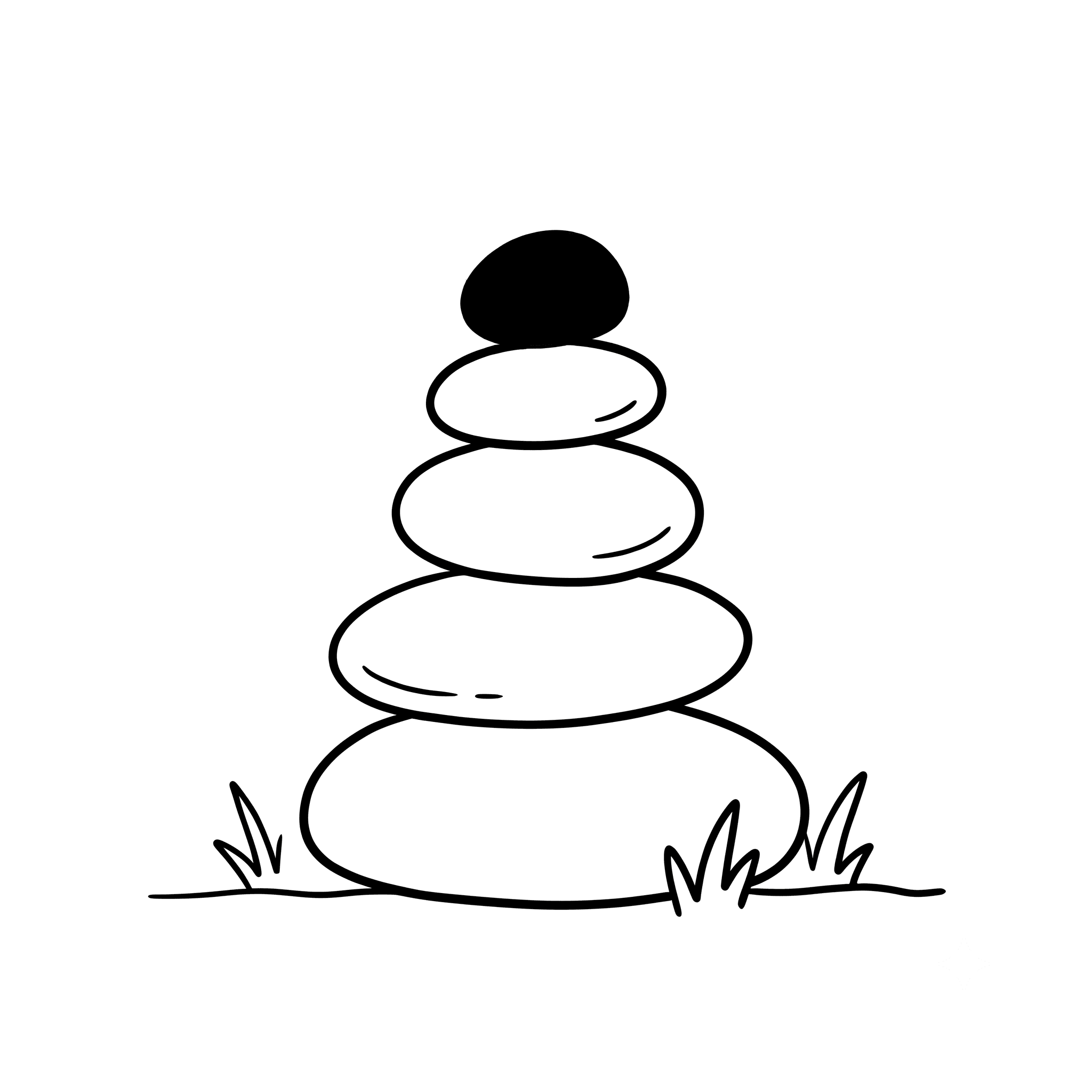 A balanced cairn of stacked stones